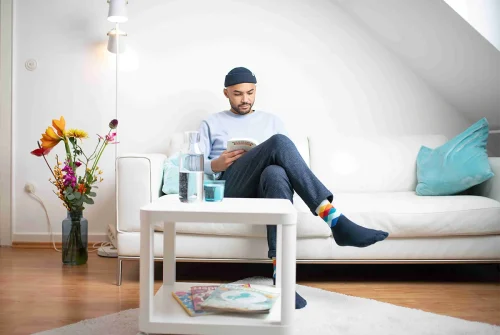 Wartebereich der Liebscher & Bracht Praxis in Frankfurt am Main